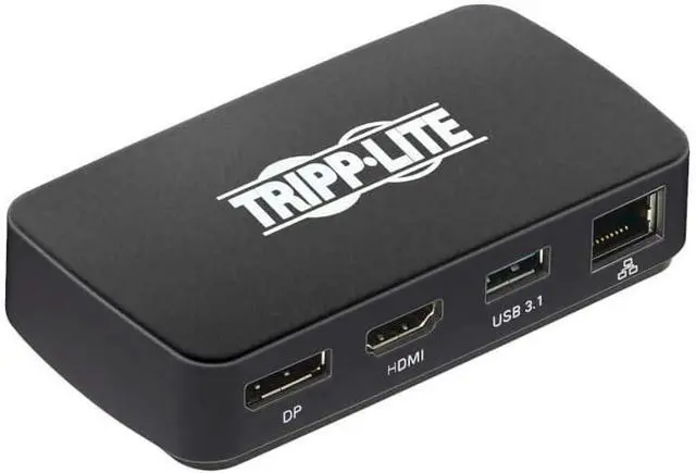 Alt view image 4 of 5 - Tripp Lite Thunderbolt 3 Docking Station, Dual Display Compatible Dock, HDMI, DisplayPort, Gigabit Ethernet, USB 3.2 Gen 1, UHD 4K/60Hz, Portable Hub (MTB3-DOCK-01)