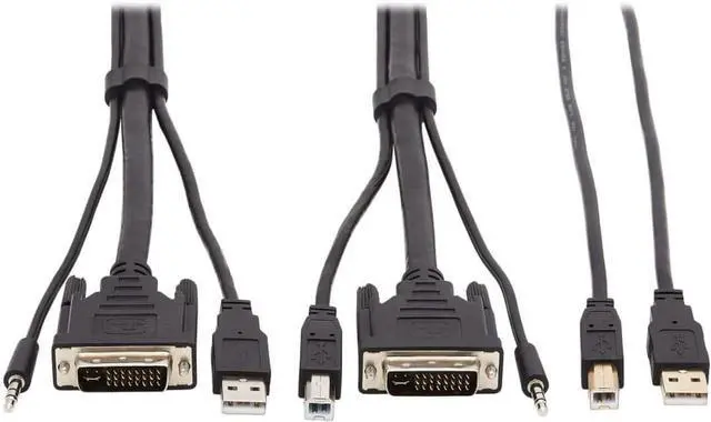 Main image of Tripp Lite DVI KVM Cable Kit, DVI USB 3.5mm Audio 3xM/3Xm+USB M/Black 6ft (P784-006-U)