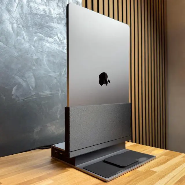 Alt view image 4 of 7 - Brydge ProDock Duo TB4 MacBook Docking Station, Dual Monitor 4K 60Hz | Vertical Thunderbolt 4 Dock for MacBook Pro 14/16 & Air 13/15 (M1-M5) | 12 Ports, 96W, MagSafe | Pro 14-inch Sleeve