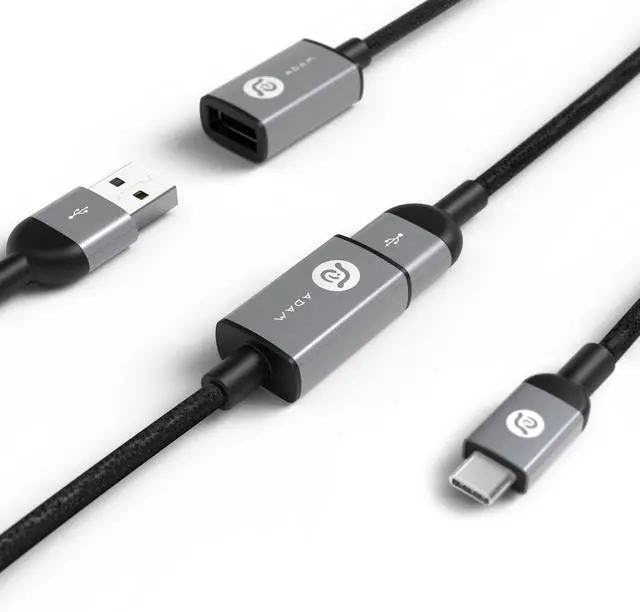 Alt view image 2 of 4 - Adam Elements Peak AFM13 USB 3.1 Compatible USB Type-A (Male)-USB Type-A (Female) Adapter Cable 120 cm Gray