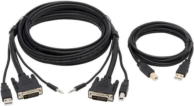 Alt view image 2 of 6 - Tripp Lite DVI KVM Cable Kit, DVI USB 3.5mm Audio 3xM/3Xm+USB M/Black 6ft (P784-006-U)
