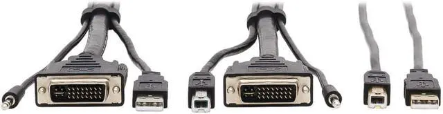 Alt view image 3 of 6 - Tripp Lite DVI KVM Cable Kit, DVI USB 3.5mm Audio 3xM/3Xm+USB M/Black 6ft (P784-006-U)