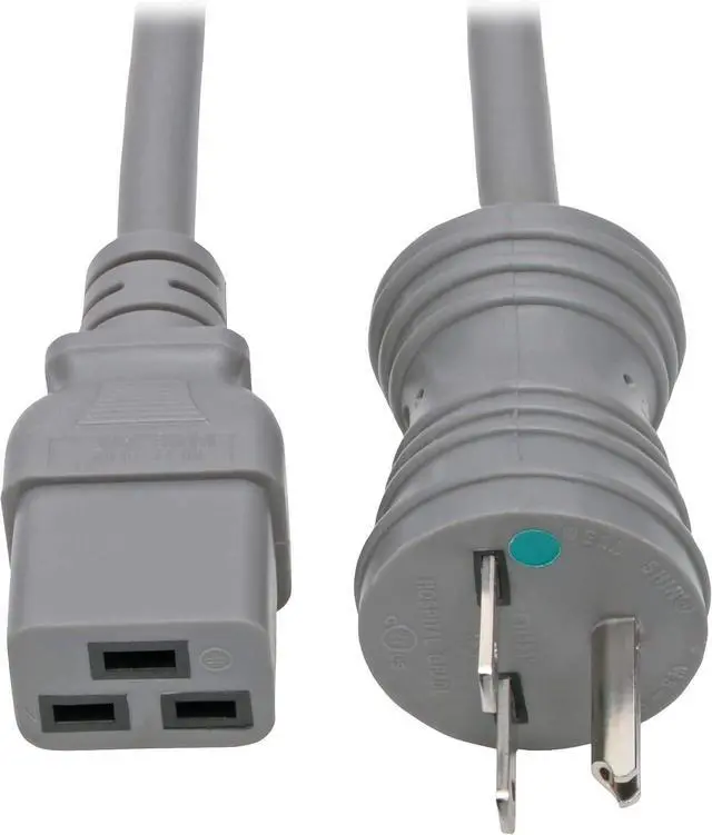 Main image of Tripp Lite Hospital-Grade Power Cord (Nema 6-15P to C19), Heavy Duty, 15A, 250V, 14AWG, 6 ft., Grey (P033-006-GY-HG)