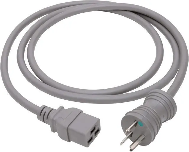 Alt view image 2 of 5 - Tripp Lite Hospital-Grade Power Cord (Nema 6-15P to C19), Heavy Duty, 15A, 250V, 14AWG, 6 ft., Grey (P033-006-GY-HG)