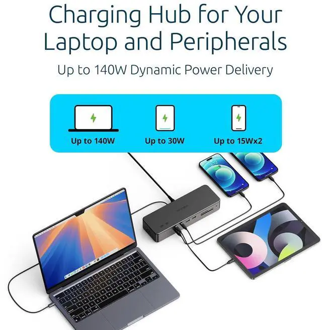 Alt view image 7 of 7 - Kensington EQ Pro Thunderbolt 5 Dock Designed for MacBook, Optimized for M-Series Pro/Max Models, 140W PD, 80Gbps Data Transfer, Built-in and Lockable PCle M.2 SSD Slot for Quick Storage K33612NA