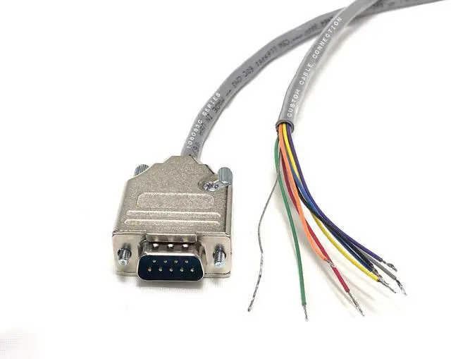 Main image of Custom Cable Connection 50 Foot DB9 Male to Blunt End RS232 Extension Serial Cable - 24 AWG with Grey PVC Jacket - Made in USA