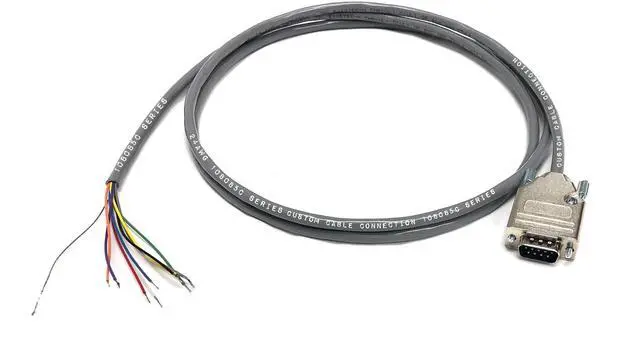Alt view image 2 of 4 - Custom Cable Connection 50 Foot DB9 Male to Blunt End RS232 Extension Serial Cable - 24 AWG with Grey PVC Jacket - Made in USA