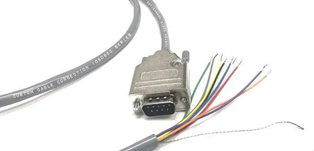 Alt view image 3 of 4 - Custom Cable Connection 50 Foot DB9 Male to Blunt End RS232 Extension Serial Cable - 24 AWG with Grey PVC Jacket - Made in USA