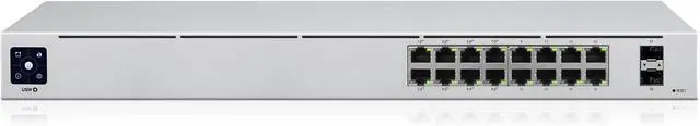Alt view image 2 of 6 - Ubiquiti USW-16-POE Layer 2 PoE Switch with 8 PoE+ Ports and 2 1G SFP Ports