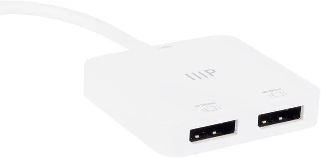 Alt view image 2 of 6 - Monoprice USB-C to Dual 4K DisplayPort Adapter (Dual 4K@60Hz) HDR, Supports MST, SST, and Mirror Modes, Portable, Compatible with Thunderbolt 3 Devices with Windows and MacOS