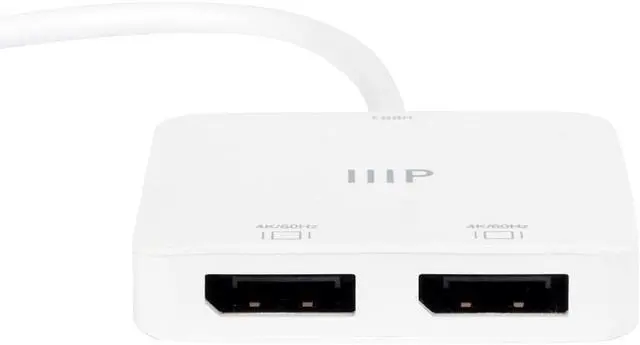 Alt view image 3 of 6 - Monoprice USB-C to Dual 4K DisplayPort Adapter (Dual 4K@60Hz) HDR, Supports MST, SST, and Mirror Modes, Portable, Compatible with Thunderbolt 3 Devices with Windows and MacOS