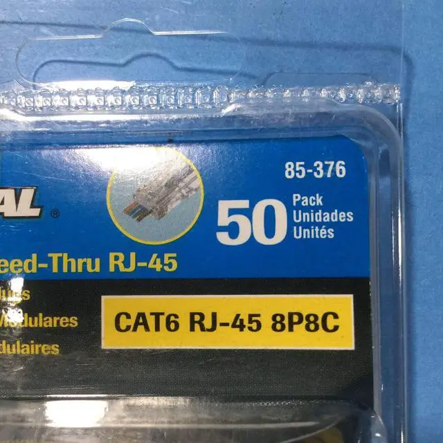 Alt view image 3 of 4 - Modular Plug, Category 6 Cable, Clear, PK50