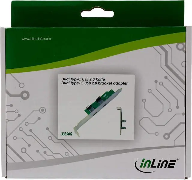 Alt view image 4 of 4 - Inline USB 2.0 Slot Bracket 2X Type C Female to Internal Motherboard Connection (0.5 m)