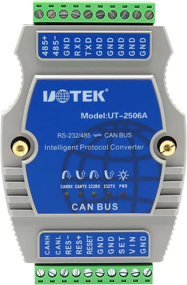 Alt view image 2 of 7 - RS232 RS485 to CAN Bus Converter, Industrial Grade RS-232 RS-485 to CAN Bus Adapter with ESD Protection Supports CAN 2.0 Protocol