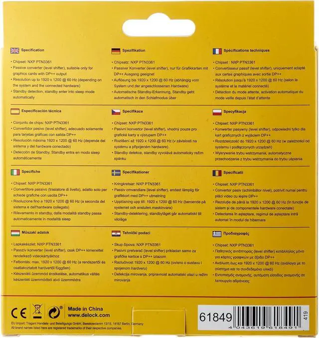 Alt view image 3 of 3 - DeLOCK Adapter DisplayPort 1.1 Male to HDMI Female Passive Black