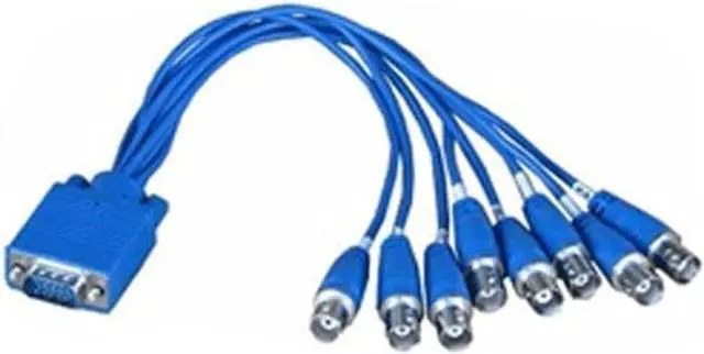 Alt view image 2 of 2 - VideoSecu Pair of VGA 15Pin Male to 8 BNC Female Connector DVR Card Cable Plug 1JX