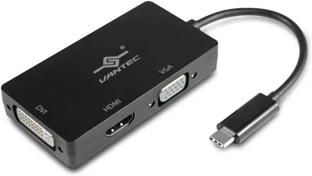 Alt view image 2 of 3 - Vantec Link USB-C 3 in 1 Video Adapter with HDMI 4K, DVI, VGA (CB-CU301HDV)