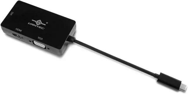 Alt view image 3 of 3 - Vantec Link USB-C 3 in 1 Video Adapter with HDMI 4K, DVI, VGA (CB-CU301HDV)