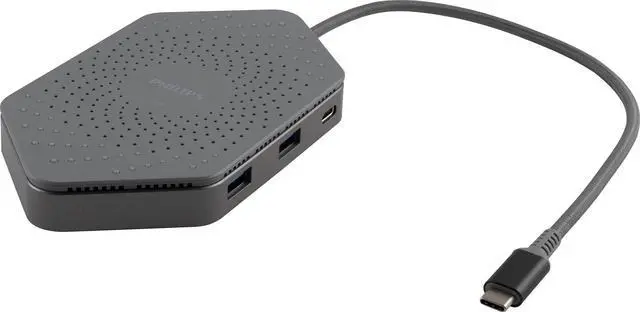 Main image of Philips Elite Plus Qi Wireless Charger, USB-C Docking Station, 2 HDMI Ports, 100W USB-C Port, 2 USB-A, Data Transfer, 1 Ft Braided Cable, Mirror Screens, Portable for Travel, Office, SWL9323GR/37-T1