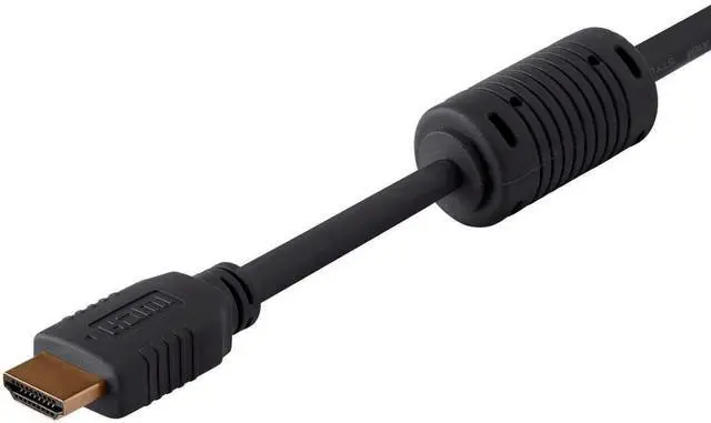 Alt view image 2 of 4 - Monoprice 4K High Speed HDMI Cable - HDMI 2.0, 4K@60Hz, HDR, HDR10, Dolby Vision, 18Gbps, YUV 4:4:4, 28AWG, with Ferrite Cores, 5 Feet, Black - 5 Pack