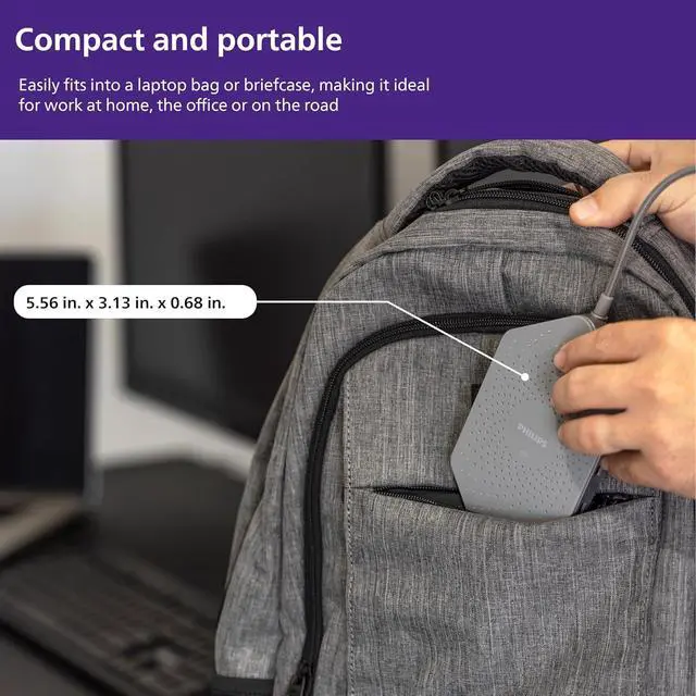 Alt view image 5 of 7 - Philips Elite Plus Qi Wireless Charger, USB-C Docking Station, 2 HDMI Ports, 100W USB-C Port, 2 USB-A, Data Transfer, 1 Ft Braided Cable, Mirror Screens, Portable for Travel, Office, SWL9323GR/37-T1