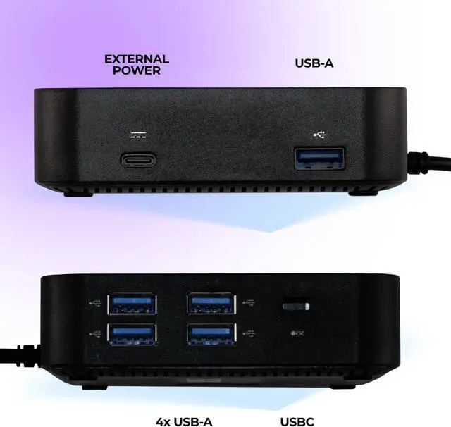 Alt view image 6 of 6 - Universal USB-C Mini Dock by Dynabook - Dual DisplayPort, Ethernet, USB-C Hub, 5 USB Ports, Compact Laptop Docking Station for USB-C Computers, Laptops, Tablets & More