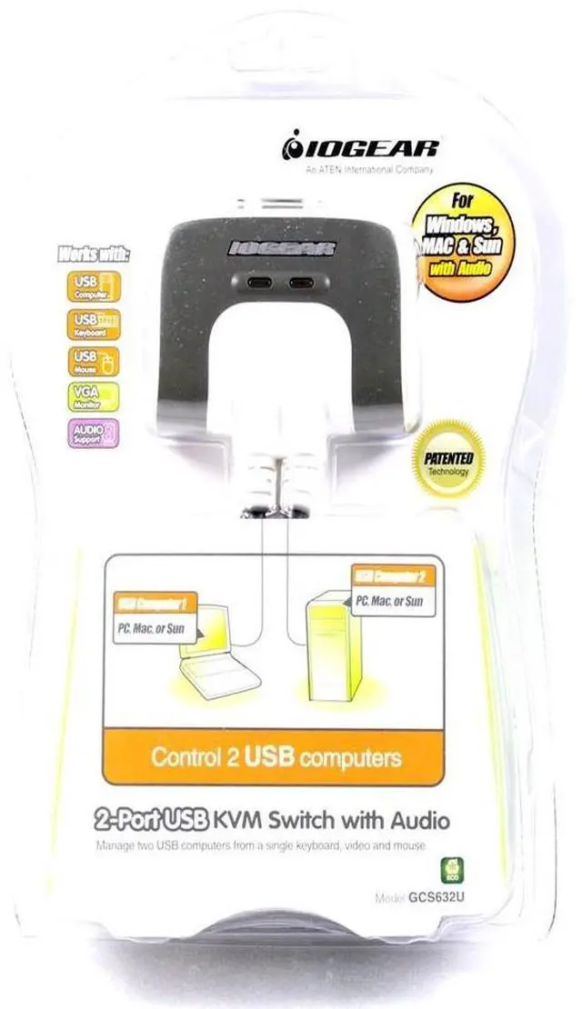 Main image of New Genuine IOGEAR GCS632U 2 Port USB and Audio Cables with Switch PMJW2