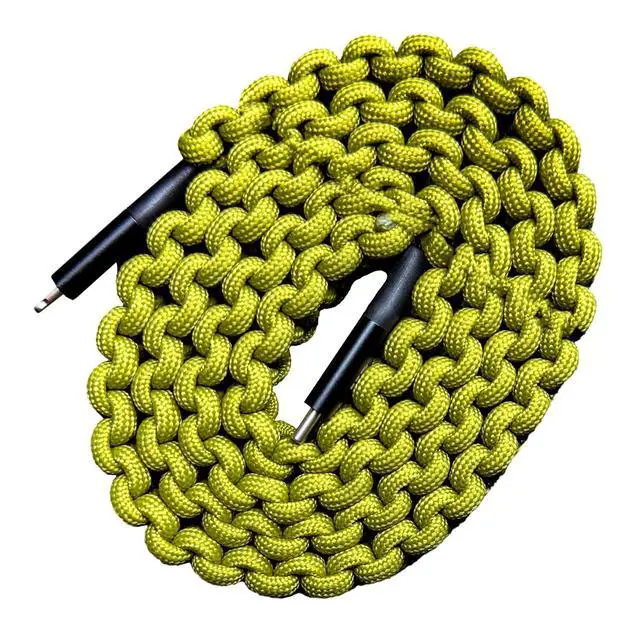 Alt view image 2 of 3 - Darrk Energy Lightning to C Paracord Cable & USB C to C Paracord Cable (18W, Green)