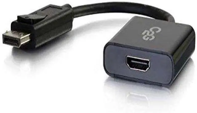 Main image of C2G Display Port Cable, Display Port to HDMI, 4K, Male to Female, Black, 8 inches, Cables to Go 54306