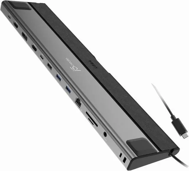 Main image of j5 create USB4 Thunderbolt 3/4 Compatible Dual 4K Multi-Port Docking Station 14 in 1 PD Compatible Docking Station Space Gray JCD554