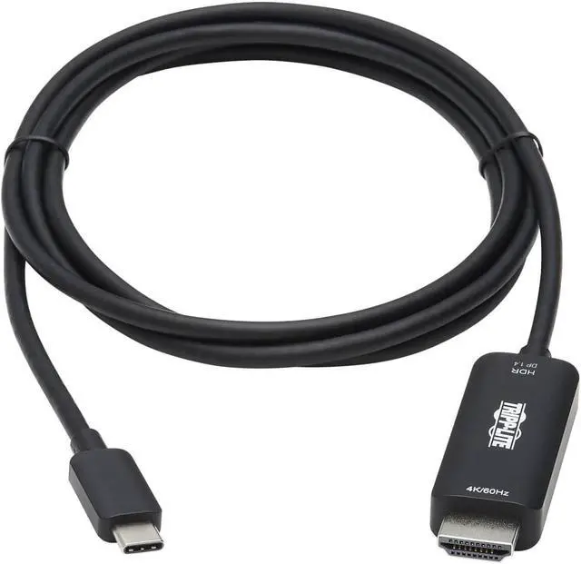 Alt view image 2 of 5 - TRIPP LITE USB-C to HDMI Adapter Cable, 4K 60 Hz USB C and Thunderbolt 3 to HDMI Cable Adapter, HDR, HDCP 2.2, DP 1.4 Alt Mode, Black, 3 ft (U444-003-HDR4BE)