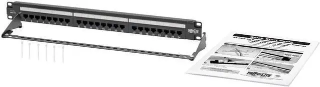 Alt view image 2 of 2 - Tripp Lite Cat5 / Cat5e PoE+ Compliant Patch Panel 24-Port 110/Krone 568A/B RJ45 1URM Rackmount TAA (N052-P24)