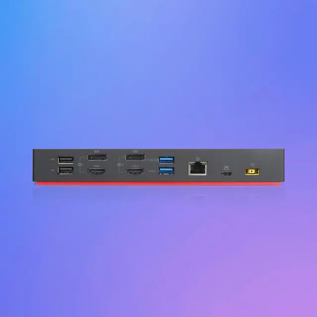 Alt view image 4 of 4 - Lenovo 40AF0135EU Docking Station with Wire Black