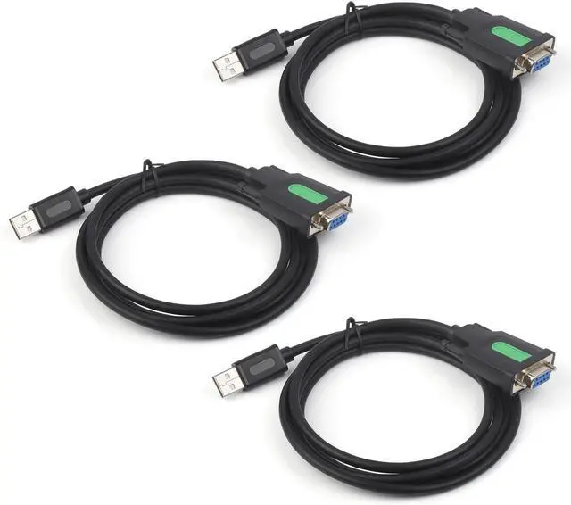 Main image of waveshare 3PCS Industrial USB to RS232 Adapter with Original FT232RNL FTDI Chip, Compatible with OS Including Mac OS,Linux,Windows 11/10/8.1/8/7/XP,Length 1.5m, USB to RS232 Female Cable