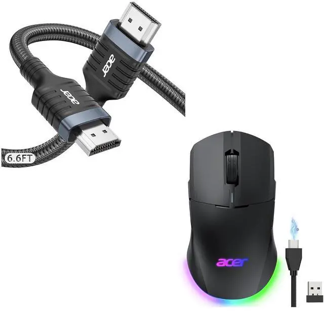 Main image of acer 8K HDMI 2.1 Cable 6.6FT Bundle with Dual Mode Gaming Mouse