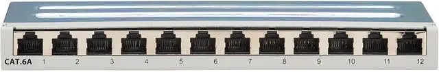 Alt view image 3 of 7 - Tripp Lite 12 Port Cat6a STP Patch Panel for Wall Mount or DIN Rail, 10 Gbps, RJ45 to 110 Terminals, 568A/568B, EMI/RFI Shielding, Mounting Included, TAA Compliant, (N250-SH12-DIN6A)