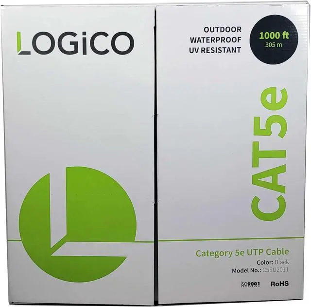 Alt view image 4 of 7 - LOGICO Best Cat5e Unshielded Ethernet Network Cable CCA 1000ft Direct Burial UTP 350Mhz 24AWG