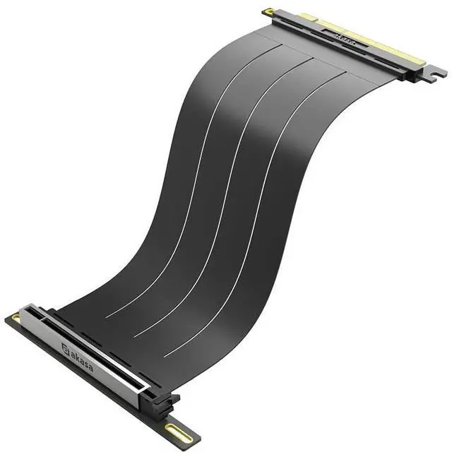 Main image of Akasa RIser Black X3 Mark V, GPU Vertical Cable, Ready for RTX 5090, PCIe 5.0 x16 Riser Cable, Compatible with PCIe 5.0/4.0/3.0/2.0/1.0, 128 GB/s Speed, 30 cm, Black, AK-CBPE05-30B