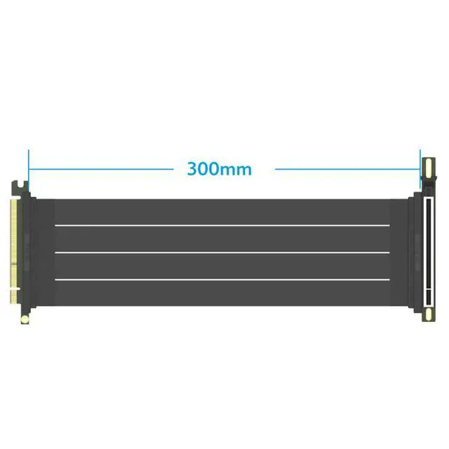 Alt view image 6 of 7 - Akasa RIser Black X3 Mark V, GPU Vertical Cable, Ready for RTX 5090, PCIe 5.0 x16 Riser Cable, Compatible with PCIe 5.0/4.0/3.0/2.0/1.0, 128 GB/s Speed, 30 cm, Black, AK-CBPE05-30B