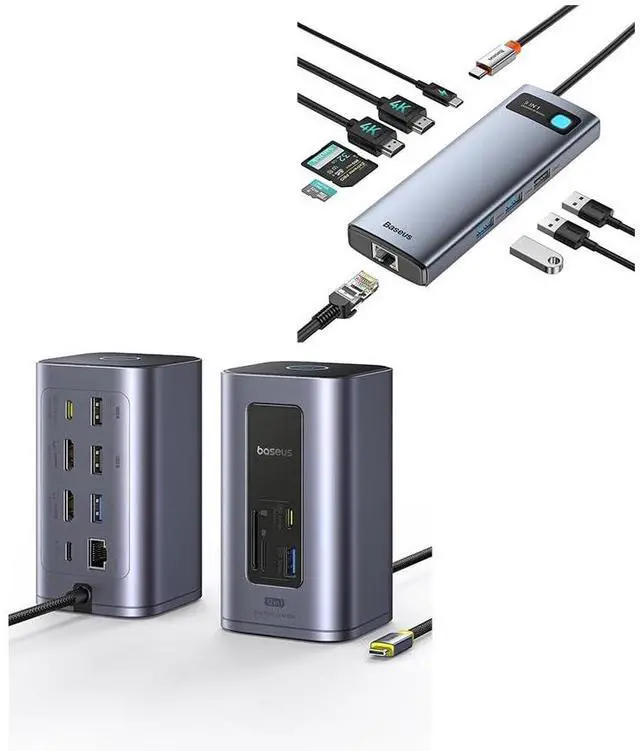 Main image of Baseus Nomos Air 12 in 1 Docking Station Dual Monitor & Laptop Docking Station Dual Monitor 9 in 1 USB C Hub