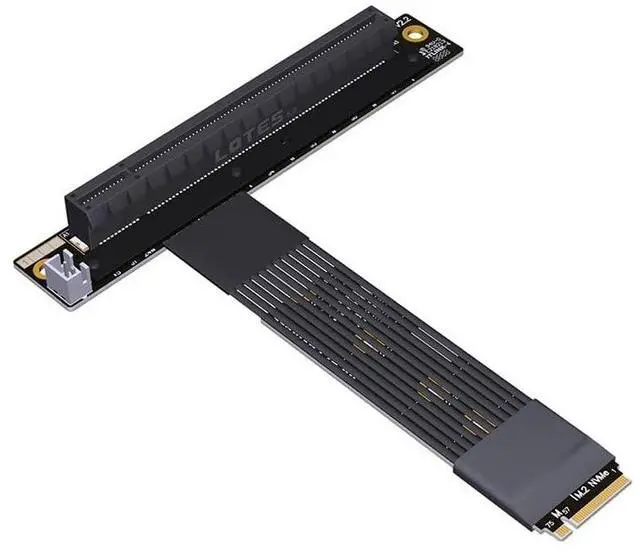 Main image of JMT ADT-K43S M.2 NGFF NVMe to PCIe 5.0 x16 Extension Cable 128 Gbps GEN5 with Power Cord for STX Motherboard Graphics Card (K43SR-BK-5.0,15CM)