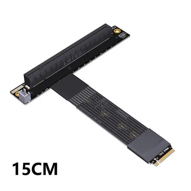 Alt view image 3 of 7 - JMT ADT-K43S M.2 NGFF NVMe to PCIe 5.0 x16 Extension Cable 128 Gbps GEN5 with Power Cord for STX Motherboard Graphics Card (K43SR-BK-5.0,15CM)