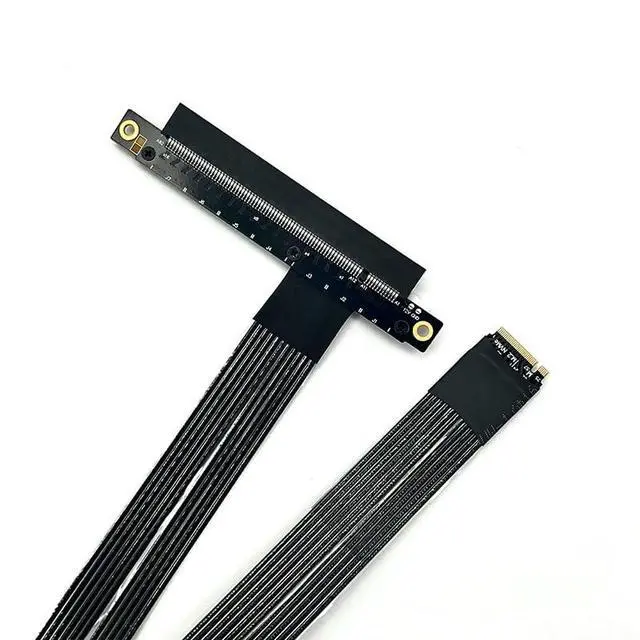 Alt view image 7 of 7 - JMT ADT-K43S M.2 NGFF NVMe to PCIe 5.0 x16 Extension Cable 128 Gbps GEN5 with Power Cord for STX Motherboard Graphics Card (K43SR-BK-5.0,15CM)