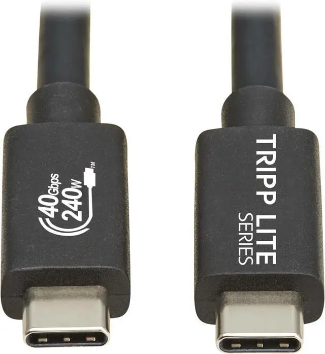 Main image of Eaton Tripp Lite 40Gbps Certified USB4 Cable 4 ft / 1.2m, 8K@60Hz Video, 240W PD 3.1 Charging, Backwards Compatible, Black, Works with All USB-C/Thunderbolt 3 Devices, 3-Year Warranty (U521-1P2M-BK)