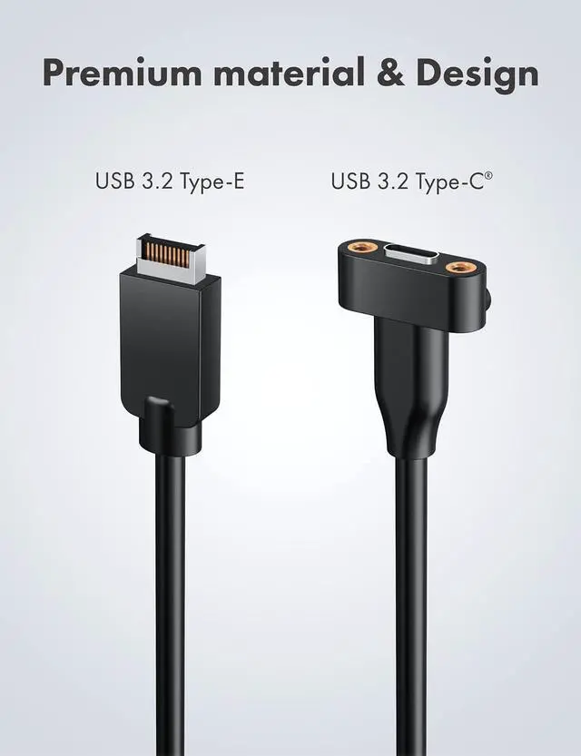 Alt view image 7 of 7 - GRAUGEAR 20Gbps USB3.2 Gen2x2 USB-C Front Panel Adapter, Motherboard Header Extension Cable, USB-C and USB to 20-pin USB Type-E A-Key and 19-pin USB3.0 Connector with PCIe Bracket