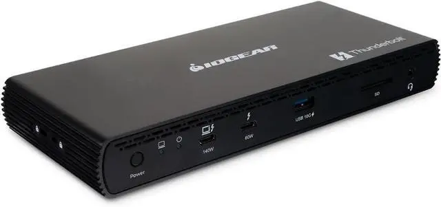 Main image of IOGEAR Quantum Thunderbolt 5 Dock Pro - 10 Devices - 80gbps - 2.5G - TB5 Host Dual 8K 60hz / Triple 4K Display 120hz - USB-A, SD 4.0, Audio - TAA - 140W Host Power - Includes PSU - Win 11 GTD58KTAA