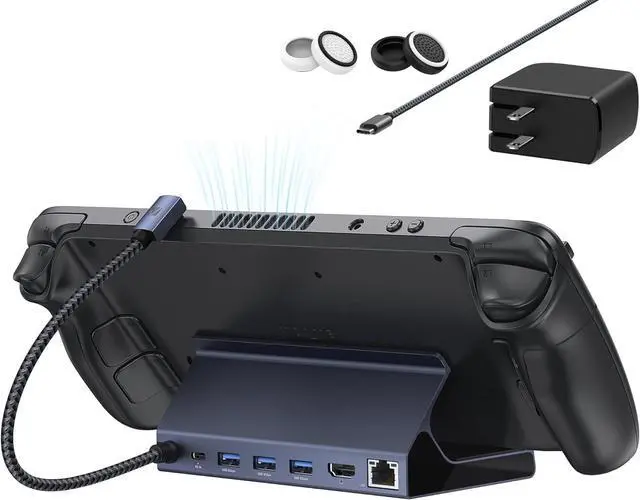 Main image of iVANKY 4K@144Hz Steam Deck Dock, 8-in-1 Docking Station for ASUS ROG Ally X/Legion Go/MSI Claw, ROG Alloy/Valve Stream Deck OLED Hub, HDMI 2.1, 1Gbps Ethernet, 3*USB-A 3.0, with 65W Power Adapter
