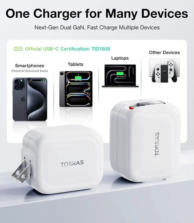 Alt view image 5 of 7 - 40W USB C Charger Block & USB C Cable 6ft