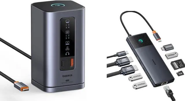 Main image of Baseus Spacemate Docking Station, 11-in-1 USB-C Dock for Windows Laptop,Baseus Dual Monitor,10Gbps 10 in 1 Docking Station with 2 HDMI