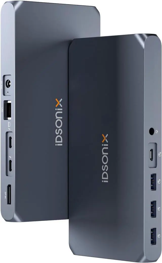 Main image of iDsonix USB C Docking Station 8K@60HZ & Dual 4K@60HZ Display with 60W Charging for Mac and Windows Laptops, NVMe&SATA M.2 Slots, USB3.2 DP Aux Ethernet